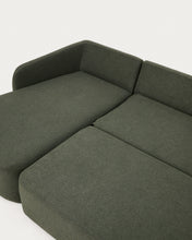 Load image into Gallery viewer, Laira 3-seater sofa bed with left chaise longue in dark green chenille 246cm FSC Mix Credit - image 9