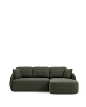 Load image into Gallery viewer, Laira 3-seater sofa bed with right chaise longue in dark green chenille 246cm FSC Mix Credit - image 2