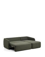 Load image into Gallery viewer, Laira 3-seater sofa bed with right chaise longue in dark green chenille 246cm FSC Mix Credit - image 5