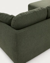 Load image into Gallery viewer, Laira 3-seater sofa bed with right chaise longue in dark green chenille 246cm FSC Mix Credit - image 10