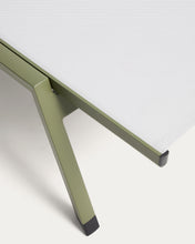 Load image into Gallery viewer, Stackable Capraia sun lounger in green aluminium with beige texteline - image 8