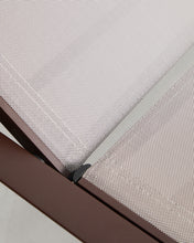 Load image into Gallery viewer, Stackable Capraia sun lounger in brown aluminium with light brown texteline - image 12
