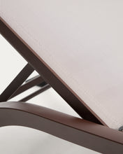 Load image into Gallery viewer, Stackable Capraia sun lounger in brown aluminium with light brown texteline - image 13