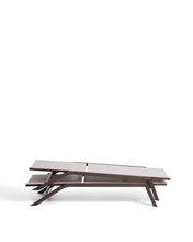 Load image into Gallery viewer, Stackable Capraia sun lounger in taupe aluminium with brown texteline - image 5