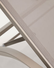 Load image into Gallery viewer, Stackable Capraia sun lounger in taupe aluminium with brown texteline - image 10