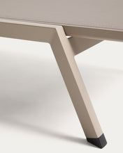 Load image into Gallery viewer, Stackable Capraia sun lounger in taupe aluminium with brown texteline - image 11
