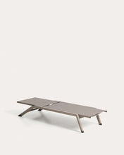 Load image into Gallery viewer, Stackable Capraia sun lounger in taupe aluminium with brown texteline - image 6