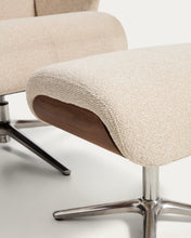 Load image into Gallery viewer, Toriel beige reclining swivel armchair with footrest and aluminium legs