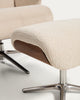 Toriel beige reclining swivel armchair with footrest and aluminium legs