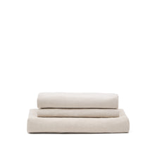 Load image into Gallery viewer, Zenira 3-seater sofa cover with cushions in beige cotton and linen 230cm