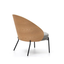 Load image into Gallery viewer, Eamy light grey armchair in an ash wood veneer with a natural finish and black metal - image 6