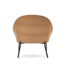 Load image into Gallery viewer, Eamy light grey armchair in an ash wood veneer with a natural finish and black metal - image 9