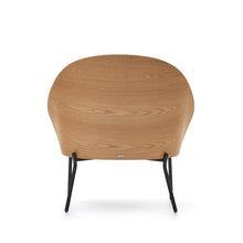 Load image into Gallery viewer, Eamy light grey armchair in an ash wood veneer with a natural finish and black metal - image 10