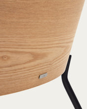 Load image into Gallery viewer, Eamy light grey armchair in an ash wood veneer with a natural finish and black metal - image 16