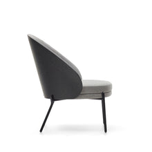 Load image into Gallery viewer, Eamy light grey armchair in an ash wood veneer with a black finish and black metal - image 4