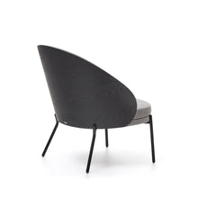 Load image into Gallery viewer, Eamy light grey armchair in an ash wood veneer with a black finish and black metal - image 6