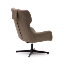 Load image into Gallery viewer, Zalina swivel armchair in light brown chenille and steel with black finish FSC 100% - image 5
