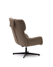Load image into Gallery viewer, Zalina swivel armchair in light brown chenille and steel with black finish FSC 100% - image 6