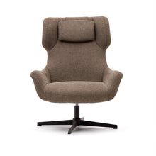 Load image into Gallery viewer, Zalina swivel armchair in light brown chenille and steel with black finish FSC 100% - image 7