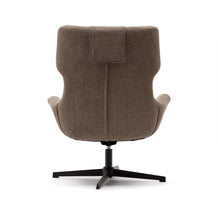 Load image into Gallery viewer, Zalina swivel armchair in light brown chenille and steel with black finish FSC 100% - image 9