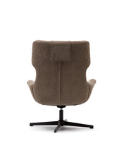 Load image into Gallery viewer, Zalina swivel armchair in light brown chenille and steel with black finish FSC 100% - image 10