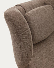 Load image into Gallery viewer, Zalina swivel armchair in light brown chenille and steel with black finish FSC 100% - image 14
