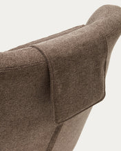 Load image into Gallery viewer, Zalina swivel armchair in light brown chenille and steel with black finish FSC 100% - image 16