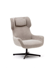 Load image into Gallery viewer, Zalina swivel armchair in beige chenille and steel with black finish FSC 100% - image 2