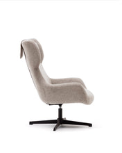 Load image into Gallery viewer, Zalina swivel armchair in beige chenille and steel with black finish FSC 100% - image 4