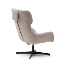 Load image into Gallery viewer, Zalina swivel armchair in beige chenille and steel with black finish FSC 100% - image 5