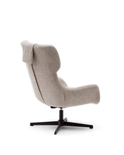 Load image into Gallery viewer, Zalina swivel armchair in beige chenille and steel with black finish FSC 100% - image 6