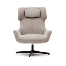 Load image into Gallery viewer, Zalina swivel armchair in beige chenille and steel with black finish FSC 100% - image 7