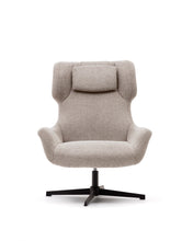 Load image into Gallery viewer, Zalina swivel armchair in beige chenille and steel with black finish FSC 100% - image 8