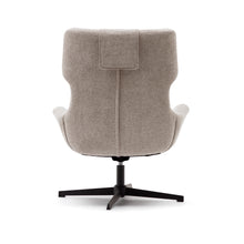 Load image into Gallery viewer, Zalina swivel armchair in beige chenille and steel with black finish FSC 100% - image 9