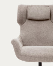 Load image into Gallery viewer, Zalina swivel armchair in beige chenille and steel with black finish FSC 100% - image 12