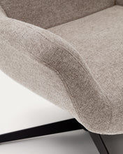 Load image into Gallery viewer, Zalina swivel armchair in beige chenille and steel with black finish FSC 100% - image 15