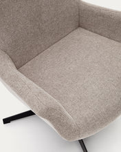 Load image into Gallery viewer, Zalina swivel armchair in beige chenille and steel with black finish FSC 100% - image 17