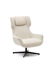 Load image into Gallery viewer, Zalina swivel armchair in white bouclé and steel with black finish FSC 100% - image 2