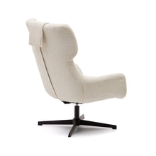 Load image into Gallery viewer, Zalina swivel armchair in white bouclé and steel with black finish FSC 100% - image 5