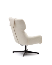 Load image into Gallery viewer, Zalina swivel armchair in white bouclé and steel with black finish FSC 100% - image 6