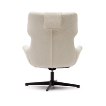 Load image into Gallery viewer, Zalina swivel armchair in white bouclé and steel with black finish FSC 100% - image 9