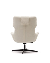 Load image into Gallery viewer, Zalina swivel armchair in white bouclé and steel with black finish FSC 100% - image 10