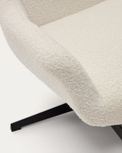 Load image into Gallery viewer, Zalina swivel armchair in white bouclé and steel with black finish FSC 100% - image 16