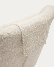 Load image into Gallery viewer, Zalina swivel armchair in white bouclé and steel with black finish FSC 100% - image 17