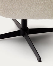 Load image into Gallery viewer, Zalina swivel armchair in white bouclé and steel with black finish FSC 100% - image 18
