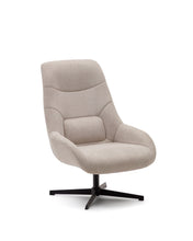 Load image into Gallery viewer, Celida swivel armchair in beige chenille and steel with black finish FSC 100% - image 2