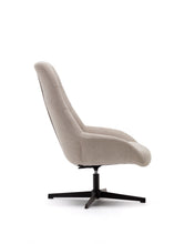 Load image into Gallery viewer, Celida swivel armchair in beige chenille and steel with black finish FSC 100% - image 4