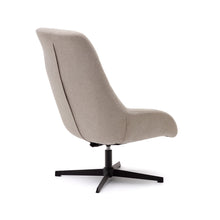 Load image into Gallery viewer, Celida swivel armchair in beige chenille and steel with black finish FSC 100% - image 5