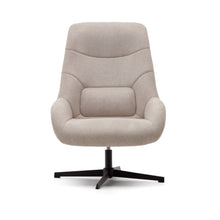 Load image into Gallery viewer, Celida swivel armchair in beige chenille and steel with black finish FSC 100% - image 7