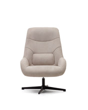 Load image into Gallery viewer, Celida swivel armchair in beige chenille and steel with black finish FSC 100% - image 8